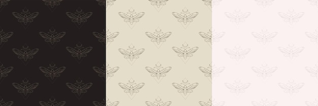 Liner gothic seamless pattern gothic objects motl simple line