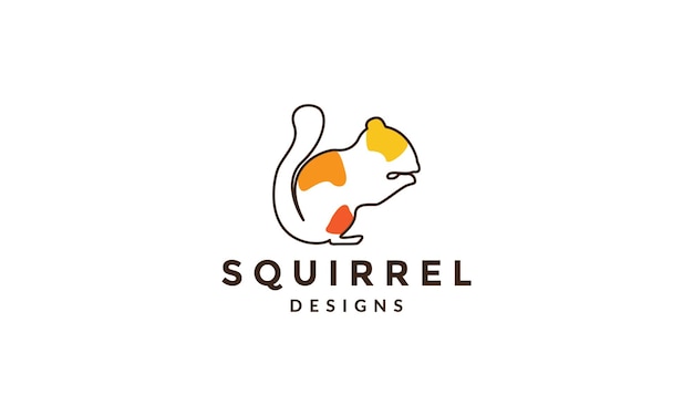 Lines abstract colorful squirrel logo vector icon illustration design