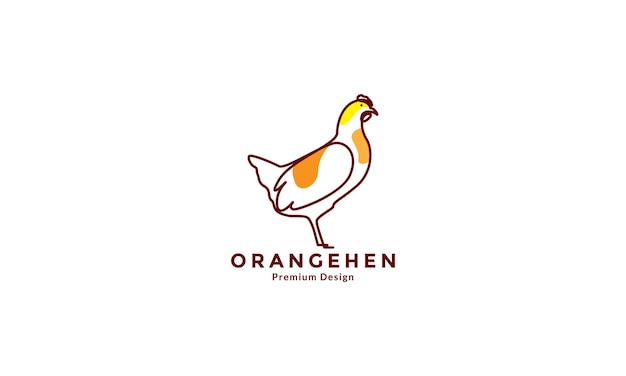 Vector lines art abstract animal pets hen logo design vector icon symbol illustration