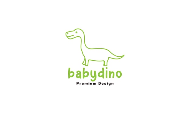 Lines cute brontosaurus logo symbol vector icon illustration graphic design