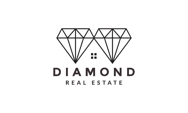 Lines diamond with home logo vector symbol icon design graphic illustration