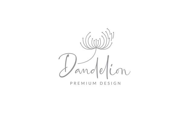 Lines flower fly dandelion logo symbol vector icon illustration graphic design