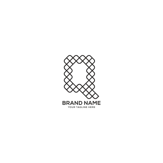 Vector lines geometric brand logo design with q letter