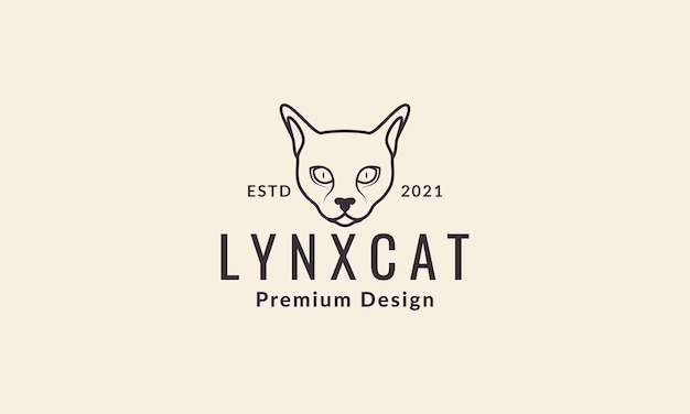 Lines head animal sphynx cat logo vector symbol icon design graphic illustration