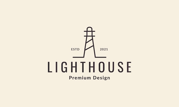 Lines hipster lighthouse logo symbol vector icon illustration graphic design