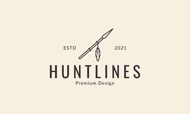 Lines hipster spear logo design vector icon symbol illustration