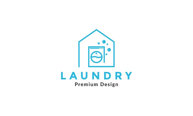 Lines home with laundry logo vector symbol icon illustration design