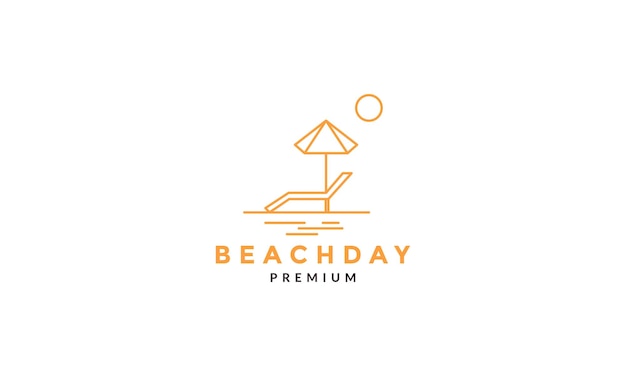 Lines Lounge chairs beach logo symbol vector icon illustration graphic design