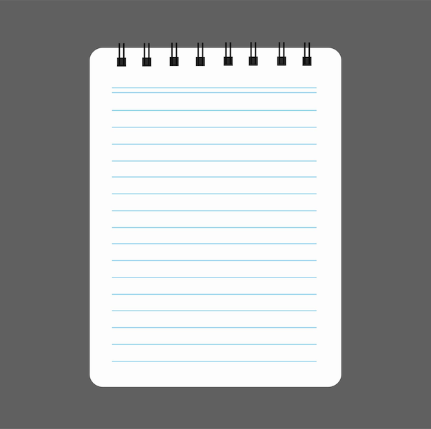 lines spiral notepad. vector illustration