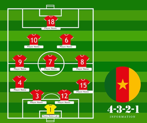 Lineup football tournament vector illustration