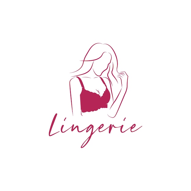 Lingerie lady bra Logo Vector Illustration Template