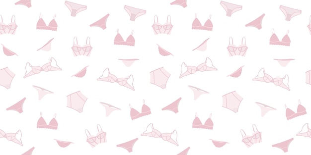 Lingerie vector seamless pattern Pink Glam concept