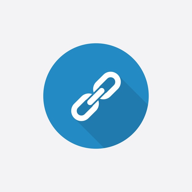 Link Flat Blue Simple Icon with long shadowxA