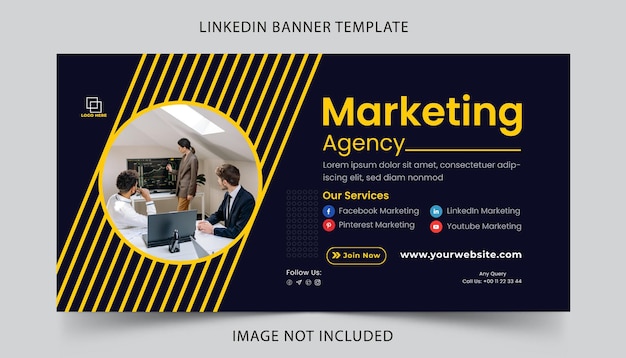 LinkedIn Banner Premium Vector Template