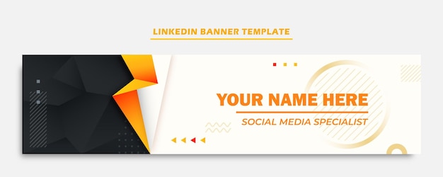 Linkedin banner template with abstract background