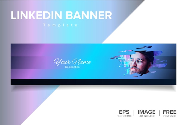 LinkedIn cover photo design template vector