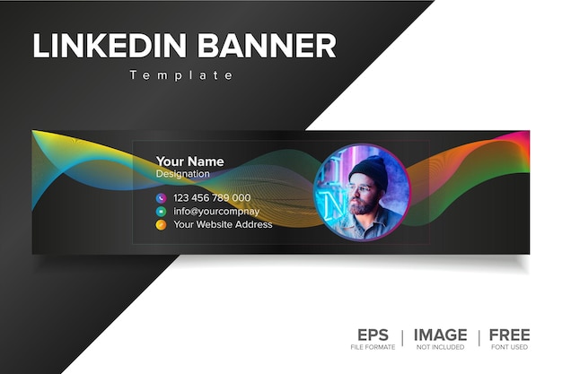 LinkedIn cover photo design template vector