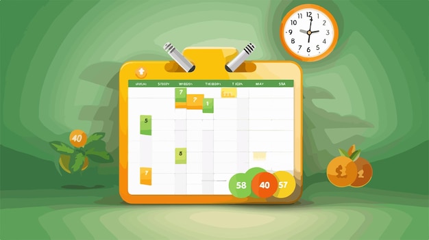 Vector links calendar day pictograph with bonus calendar