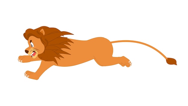 Vector lion 2d cartoon charcter lion 2d cartoon