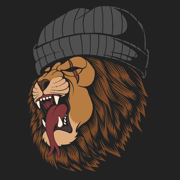 Lion angry vector illustration