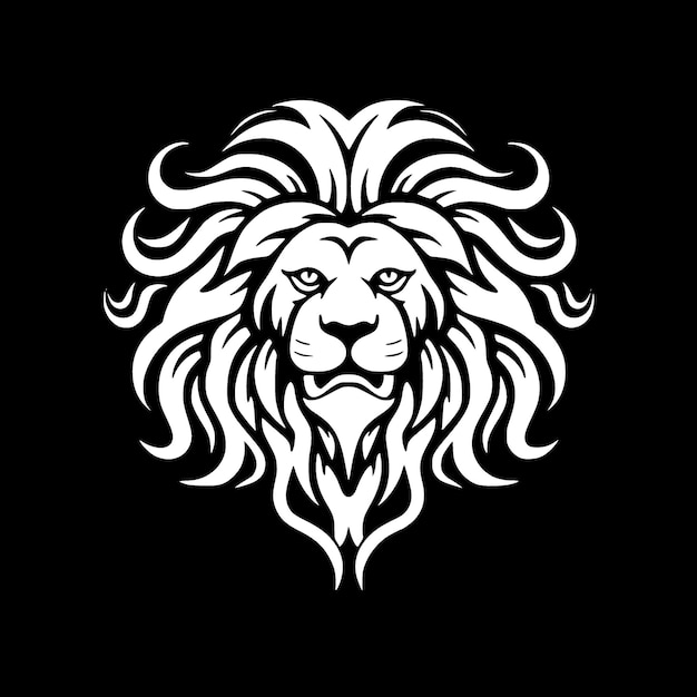 Lion Black and White Isolated Icon Vector illustration