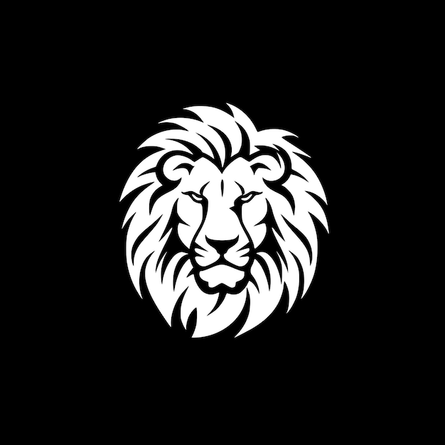 Lion Black and White Isolated Icon Vector illustration