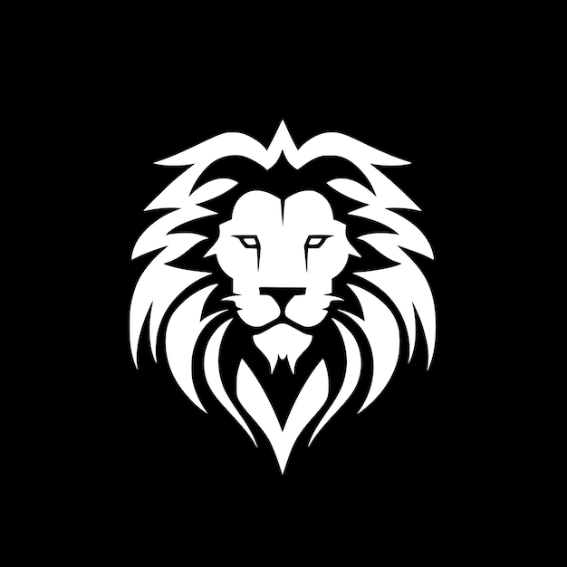 Lion Black and White Isolated Icon Vector illustration