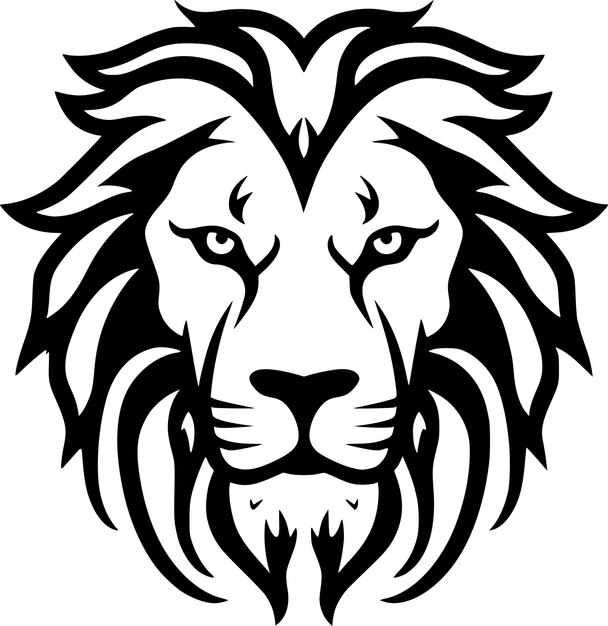 Lion Black and White Isolated Icon Vector illustration