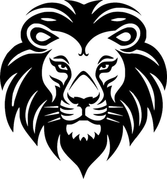 Lion Black and White Isolated Icon Vector illustration