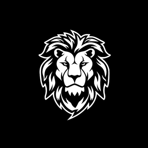 Lion Black and White Vector illustration