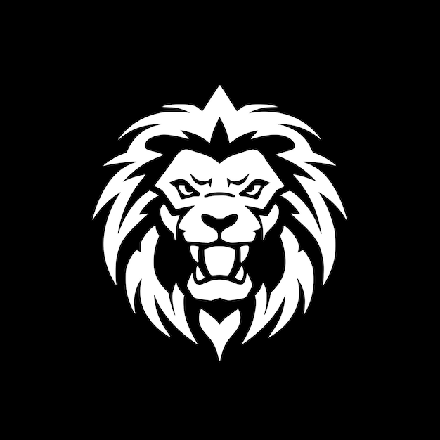 Lion Black and White Vector illustration