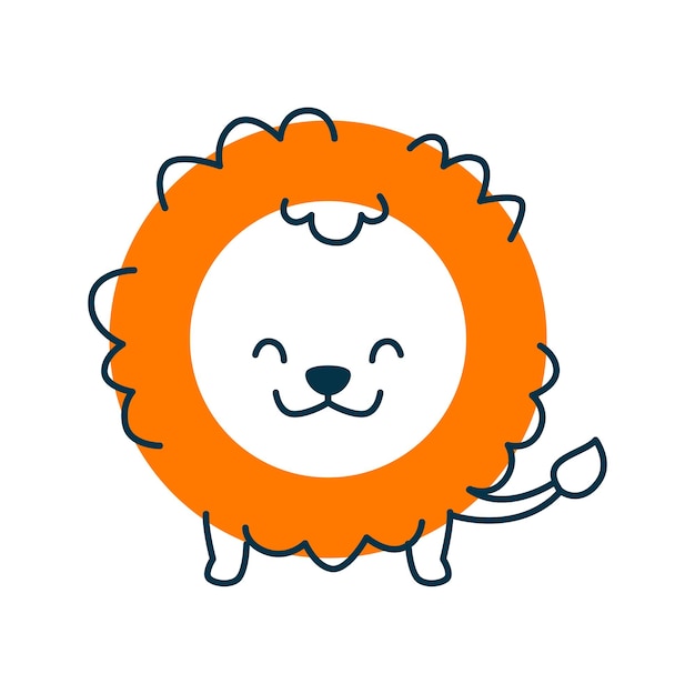 Lion cartoon vector animal circle maths shape