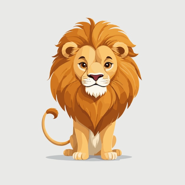 lion character vector on white background