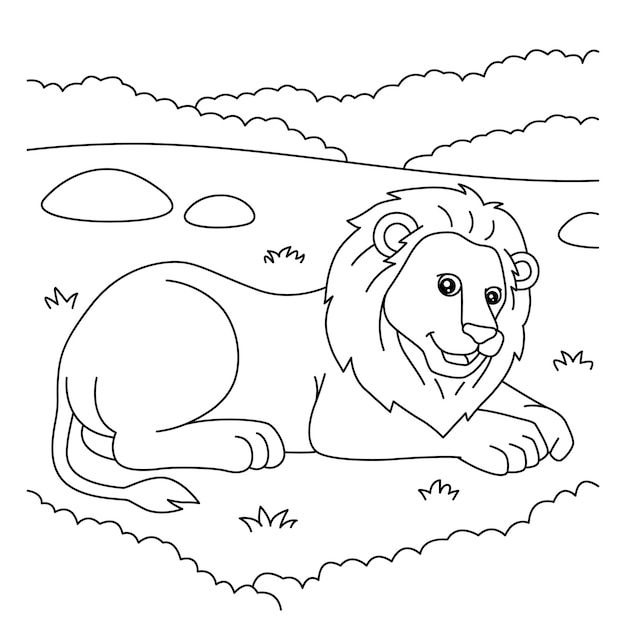 Lion Coloring Page for Kids