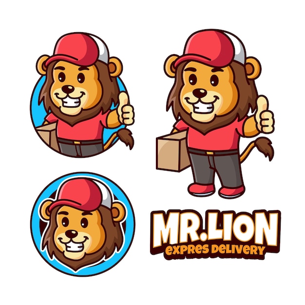 Lion Delivery Mascot Logo