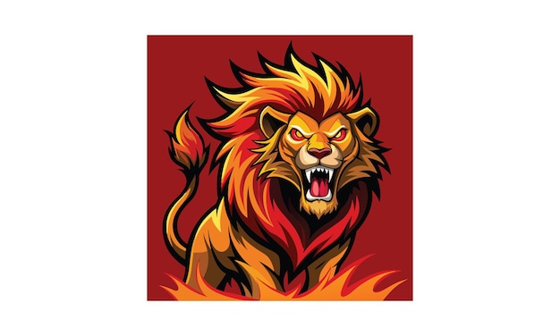 Vector lion design vector angry lion drawing animal face king mascot luxury template minimalist logo design