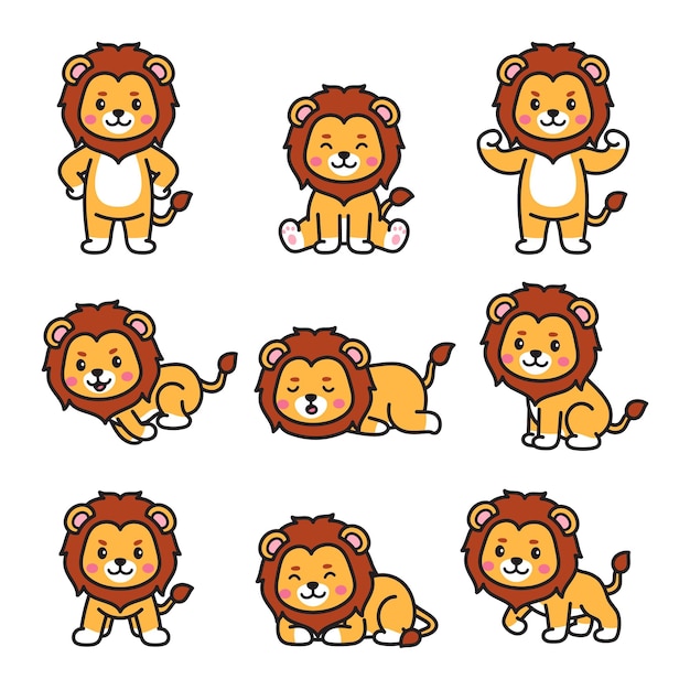 Lion Doodle Cartoon Illustration