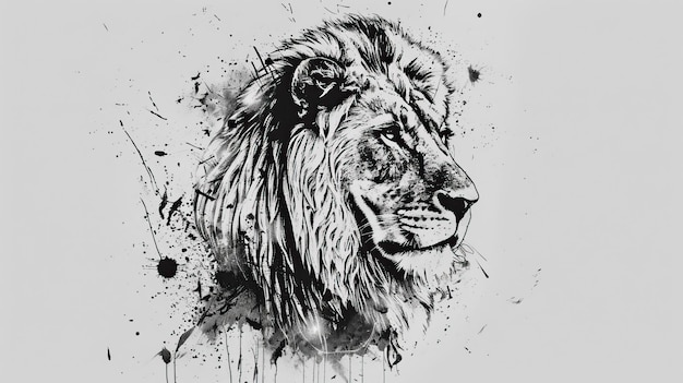 Vector lion drawn with ink from the hands of a predator tattoo logo vector