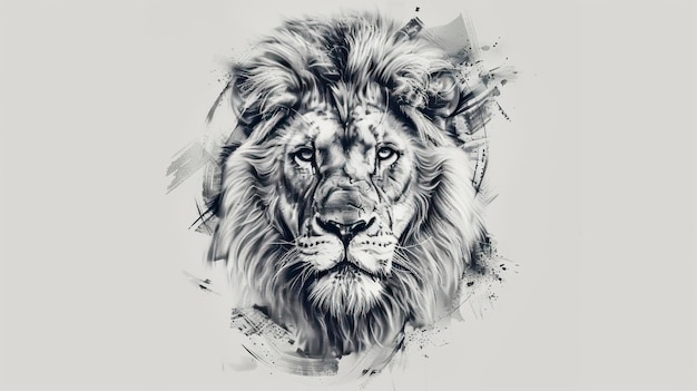 Vector lion drawn with ink from the hands of a predator tattoo logo vector