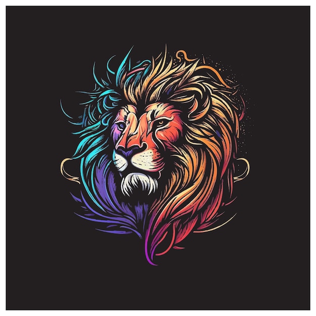 Lion Face Vector Art Illustration