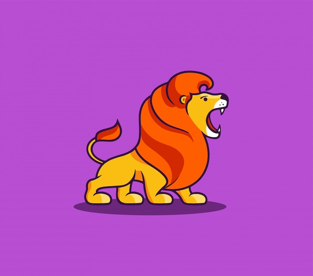 The lion growls king, logo. cartoon character, logotype