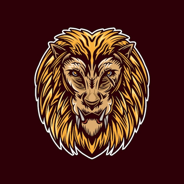 lion head  colorful isolated