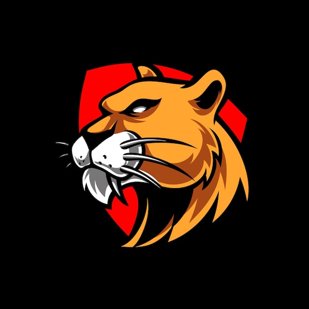 Lion Head E Sport Mascot Logo