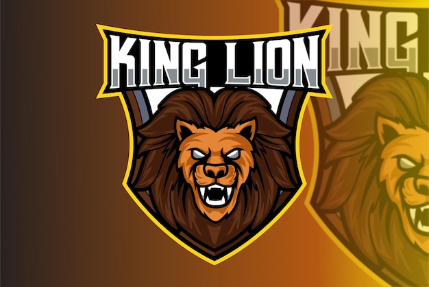 Vector lion head esport mascot logo