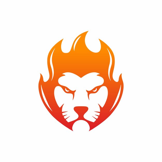 Vector lion head fire logo vector inspiration