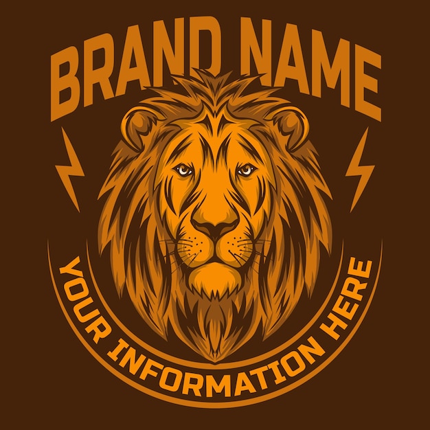 Lion Head Illustration Brand Logo For Clothing Brands