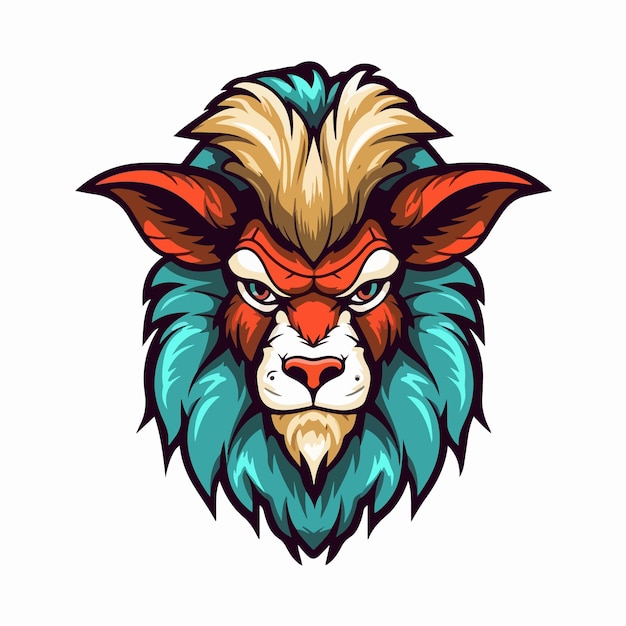 The lion head illustration vector