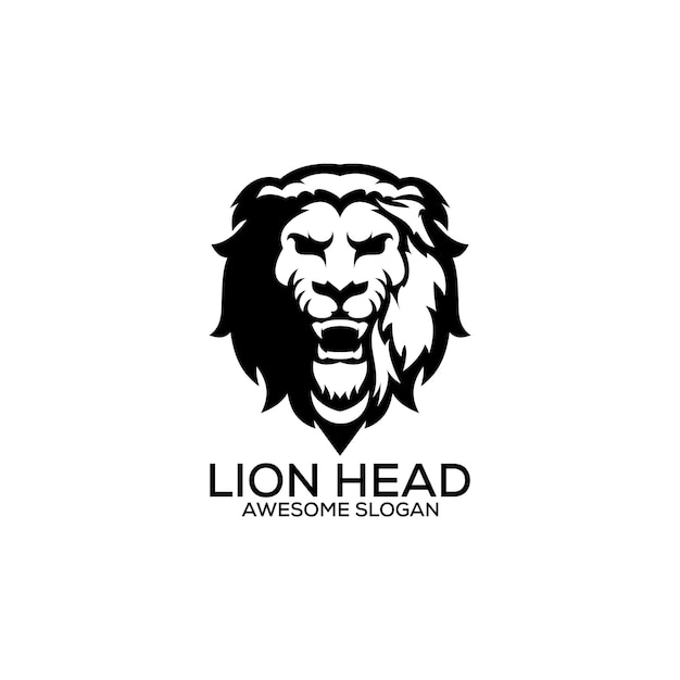 lion head logo design line art