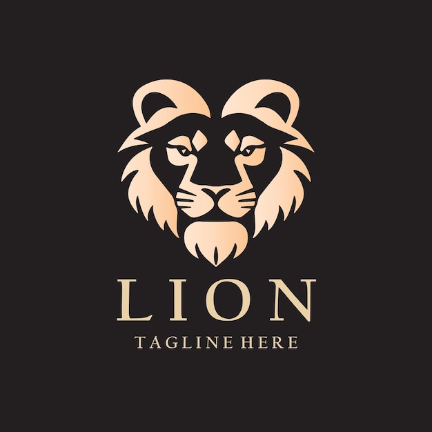 Lion head logo design template