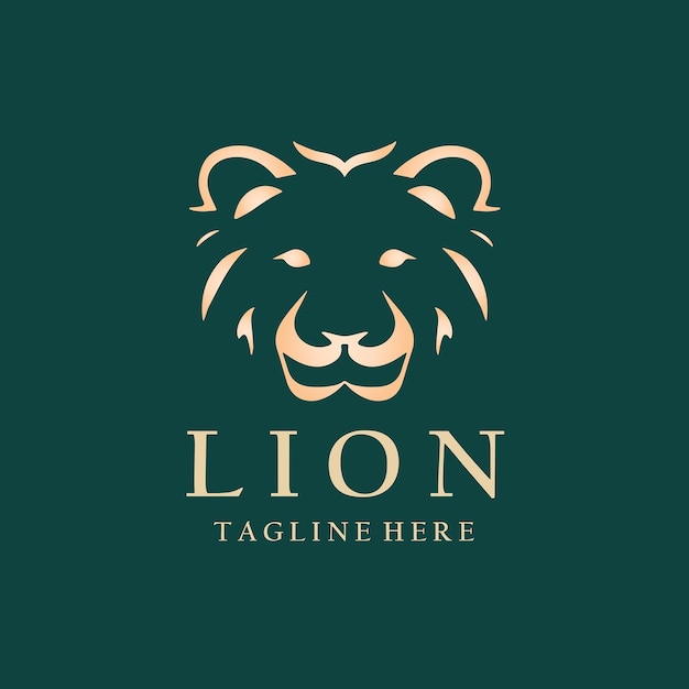 Lion head logo design template